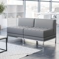 Flash Furniture 2 Piece Gray LeatherSoft Modular Lounge Set ZB-IMAG-MIDCH-2-GY-GG